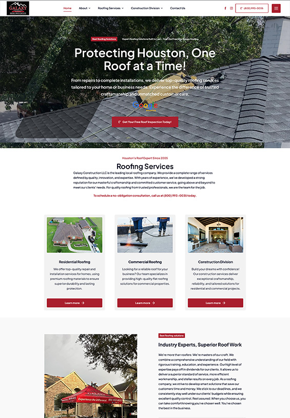 Galaxy Construction Website made by One Source Web Development